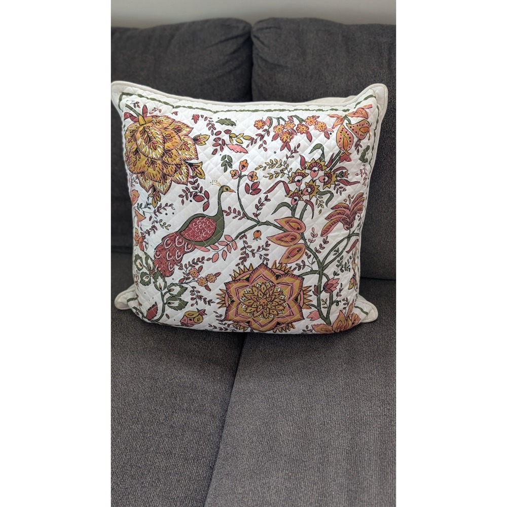 Vera Bradley Peacock Garden Pillow Couch Bed Throw 21" (Qty: 1)
